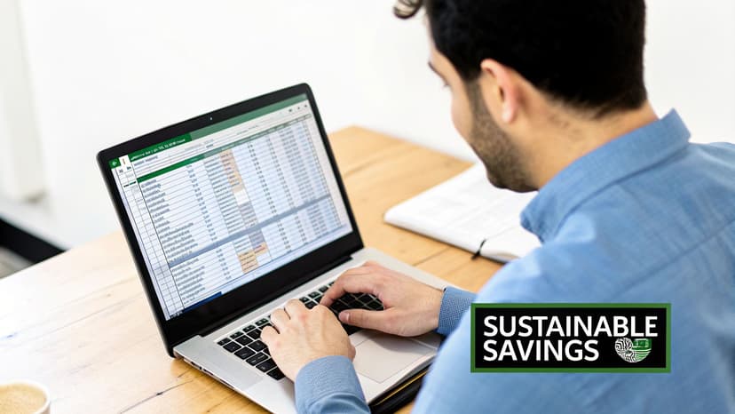 A person analyzing charts and graphs on multiple computer screens, representing data analysis for cost reduction.