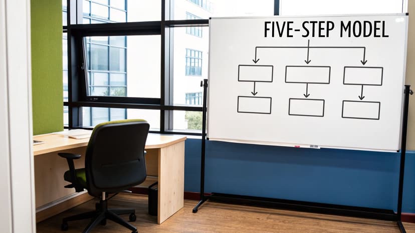 An aerial view of a desk with a laptop, calculator, and financial documents, illustrating the detailed process of revenue recognition.