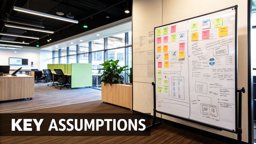 A blueprint of a financial model with sections for inputs, calculations, and outputs.