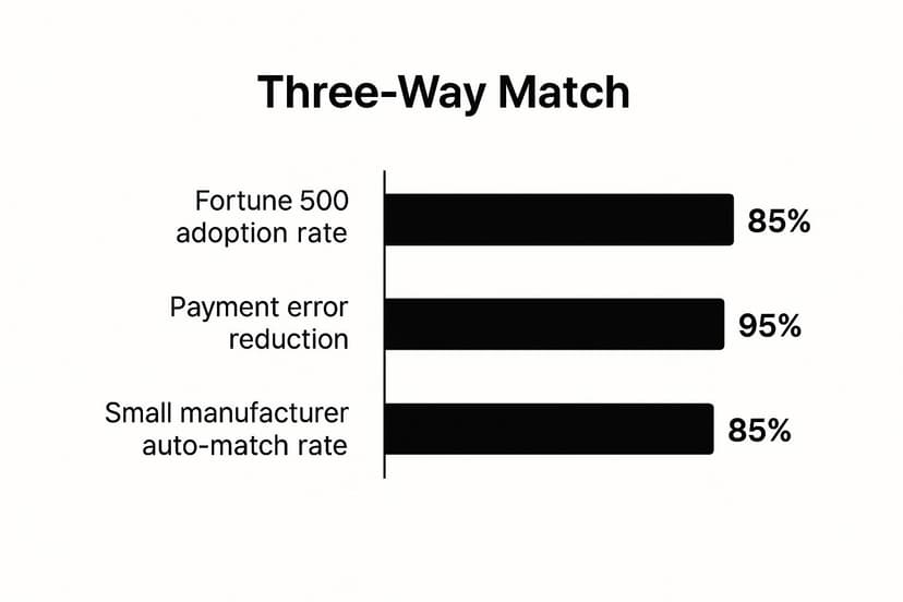Infographic showing key data about Three-Way Match Process Implementation