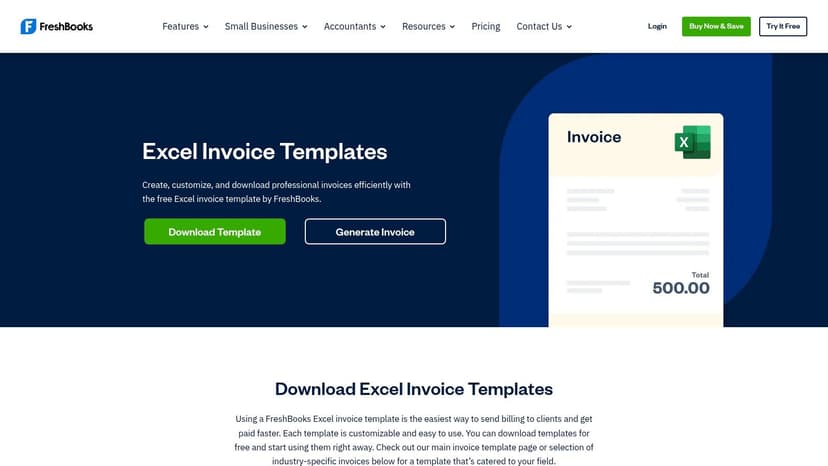 FreshBooks – Free Excel invoice templates