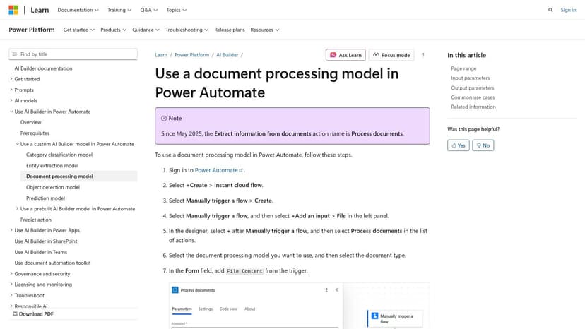 Microsoft Power Automate + AI Builder