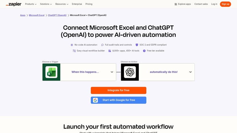 Zapier: Excel + ChatGPT (OpenAI) automation