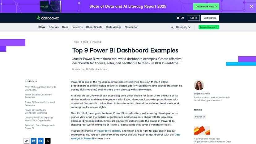 DataCamp – Power BI Dashboard Examples