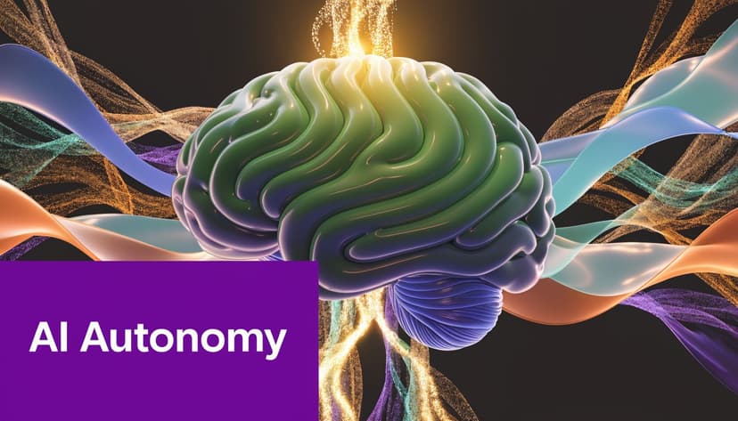 A 3D rendering of a human brain with abstract glowing particles and colorful flowing digital ribbons.