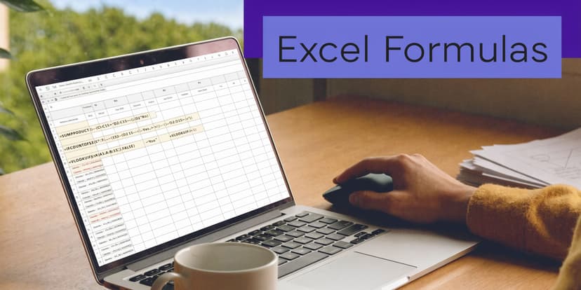 A person using a laptop to learn about advanced Excel formulas for measuring office team productivity levels.