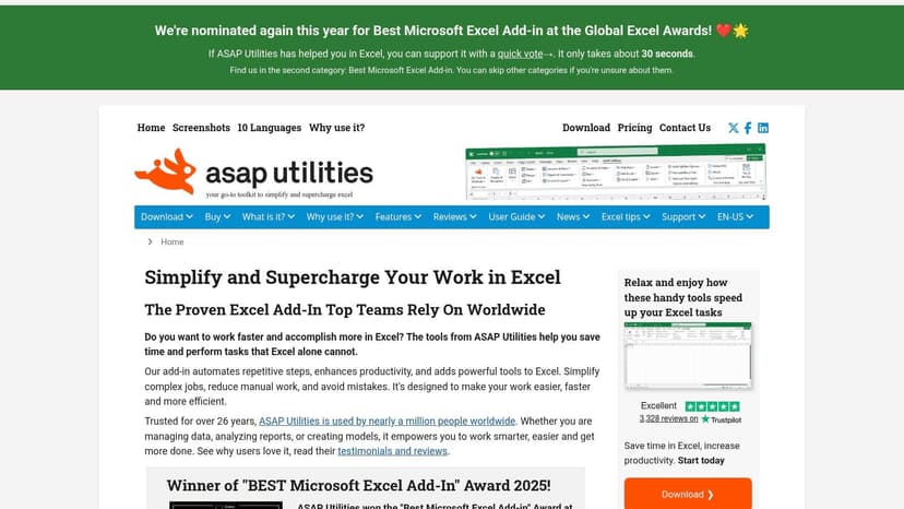 ASAP Utilities for Excel